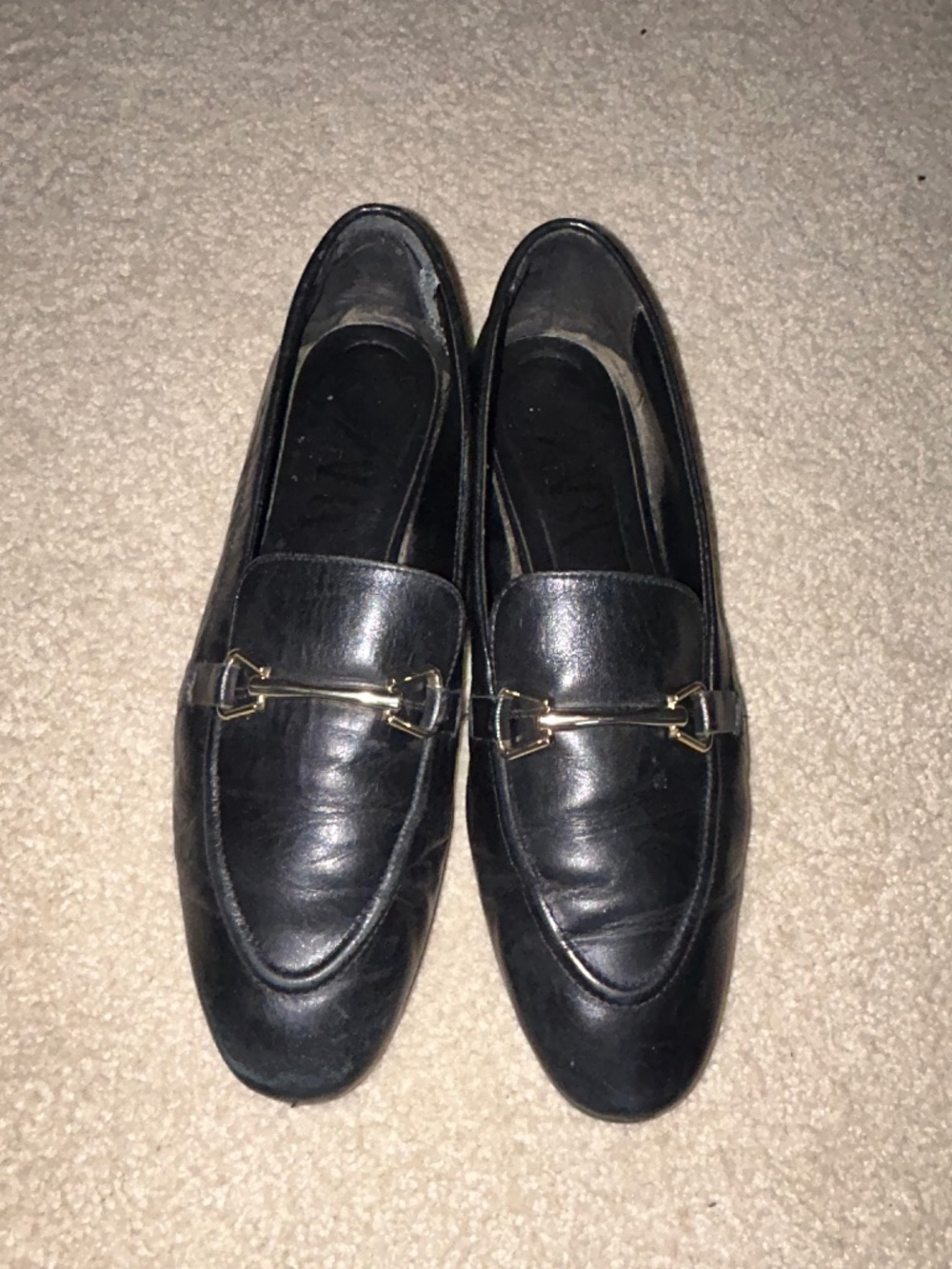 Zara leather bit loafers 38